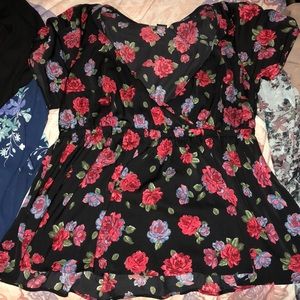 Torrid rose babydoll top